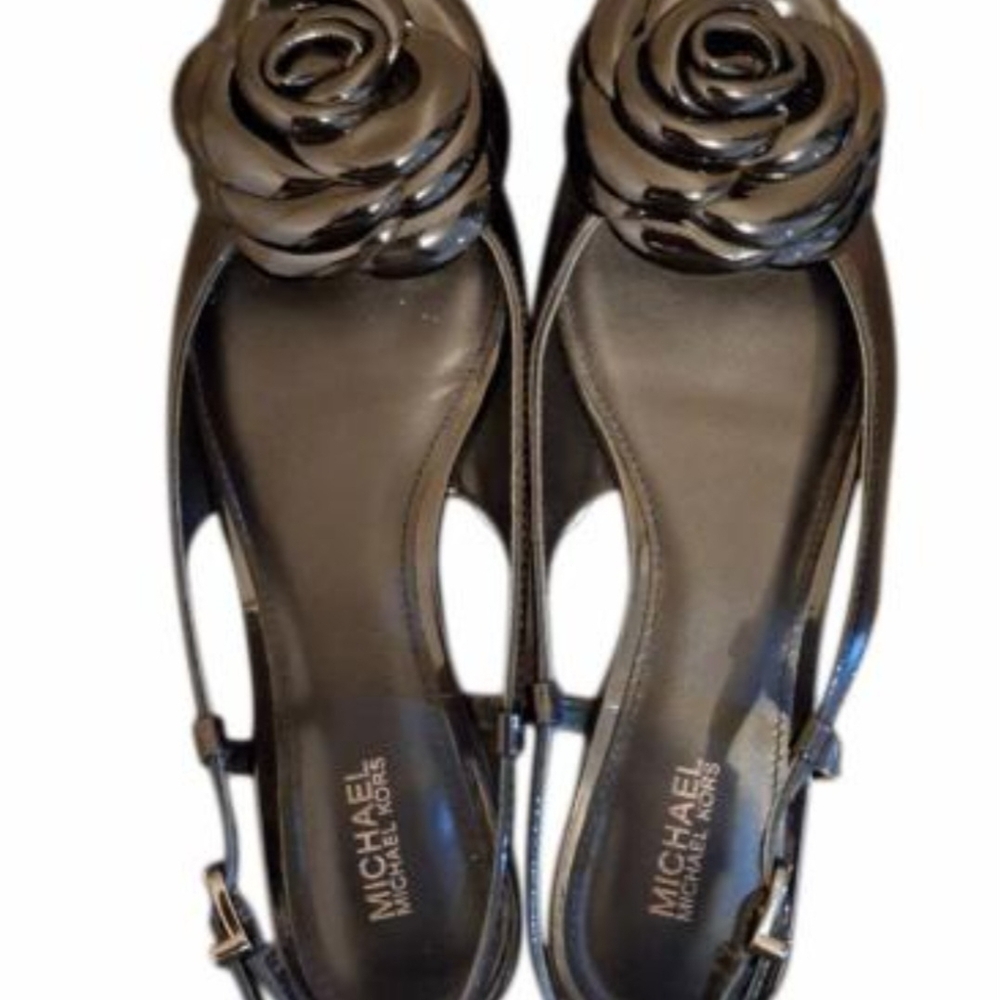 Michael Kors Black Floral Accent Flats